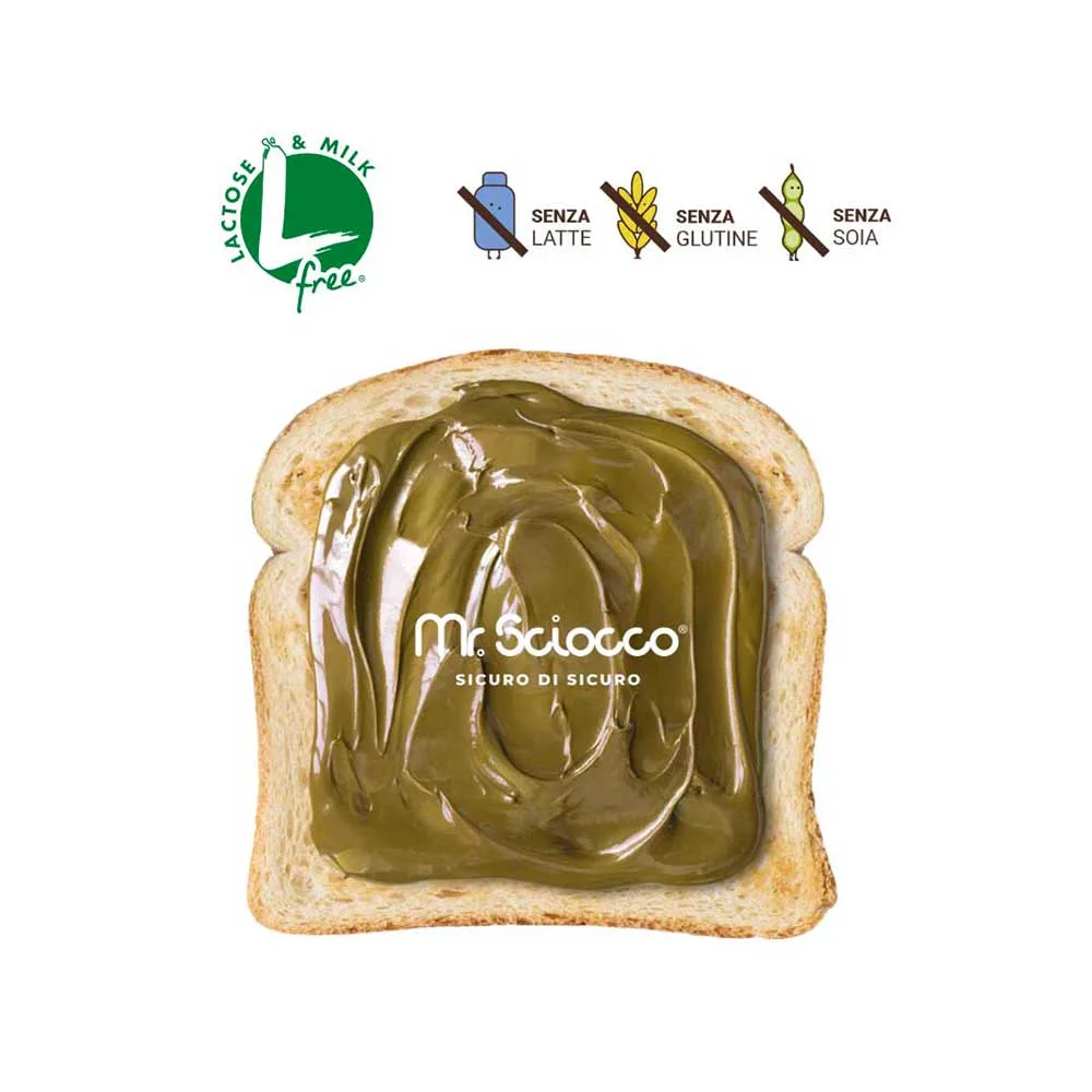 Crema spalmabile al pistacchio senza lattosio e glutine
