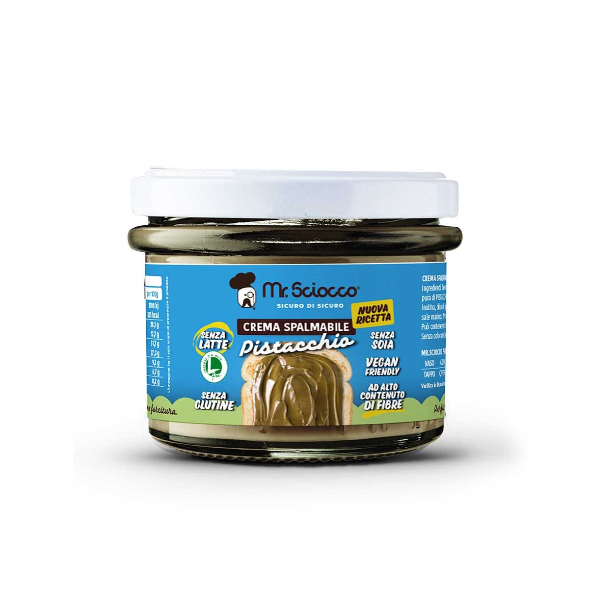 Crema spalmabile al pistacchio senza lattosio, e glutine, vegan