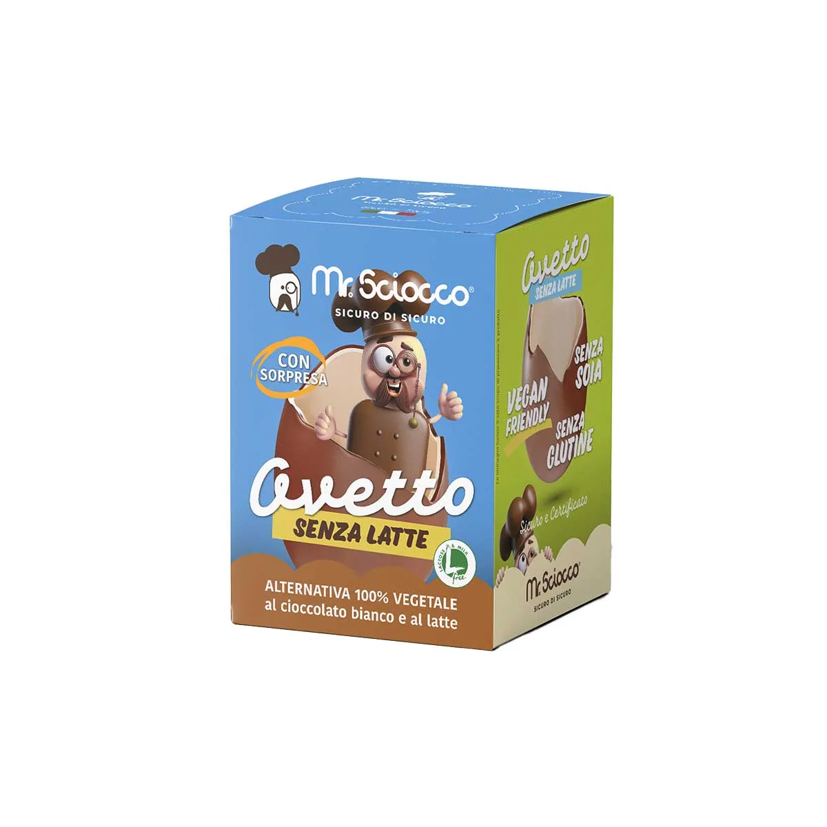 Ovetto latte e cioccolato senza lattosio