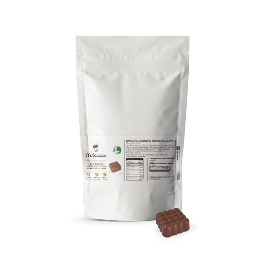 Cioccolato al latte senza lattosio glutine e soia in doypack da 500g