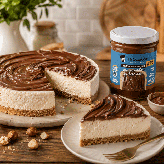 Cheesecake senza lattosio crema spalmabile nocciola cacao