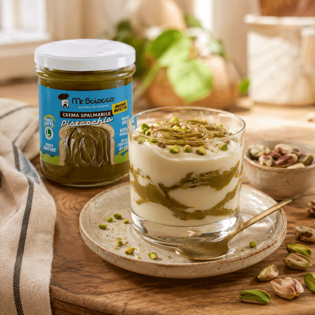 Crema spalmabile al pistacchio senza latte dessert freddo