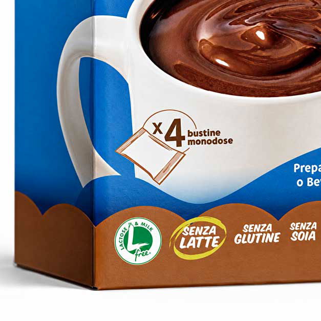 Marchio Lactose&milk free sulla confezione SciokiCup